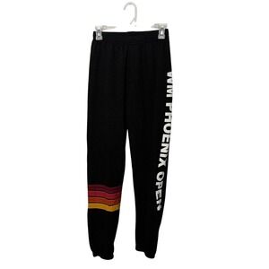 Aviator Nation Sweatpants Mens S Black WM Phoenix Open Rainbow Stripe Joggers